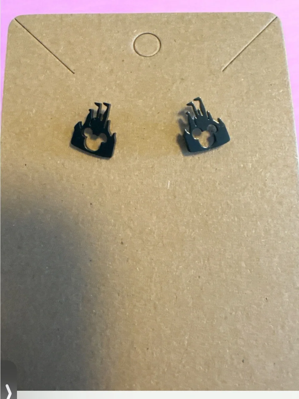 Black Mickey Castle Stud Earrings